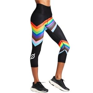 Peloton Pride Capri Leggings with Pretty Rainbow Print